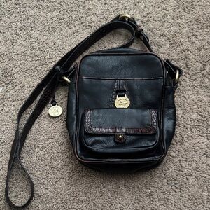BRAHMIN Black Leather CROSSBODY!